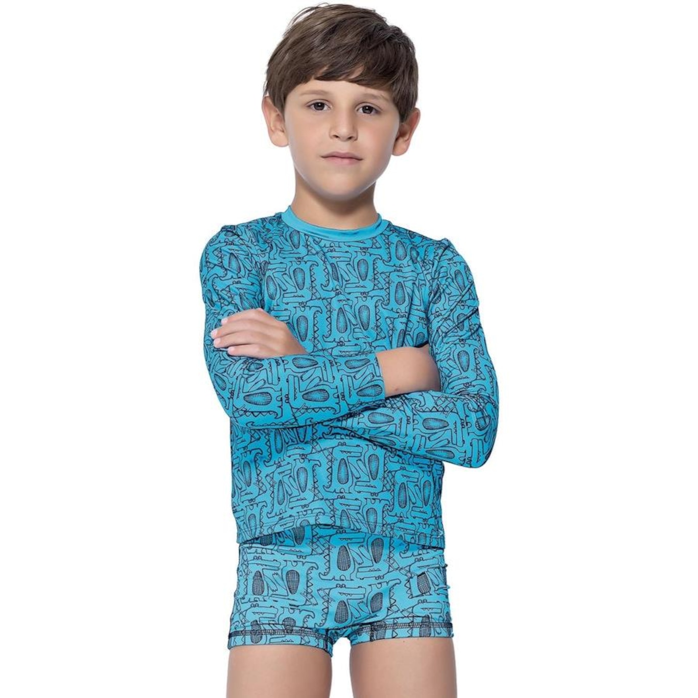 Camiseta Manga Longa Uv 50+ Infantil Alligator Speedo - Foto 1