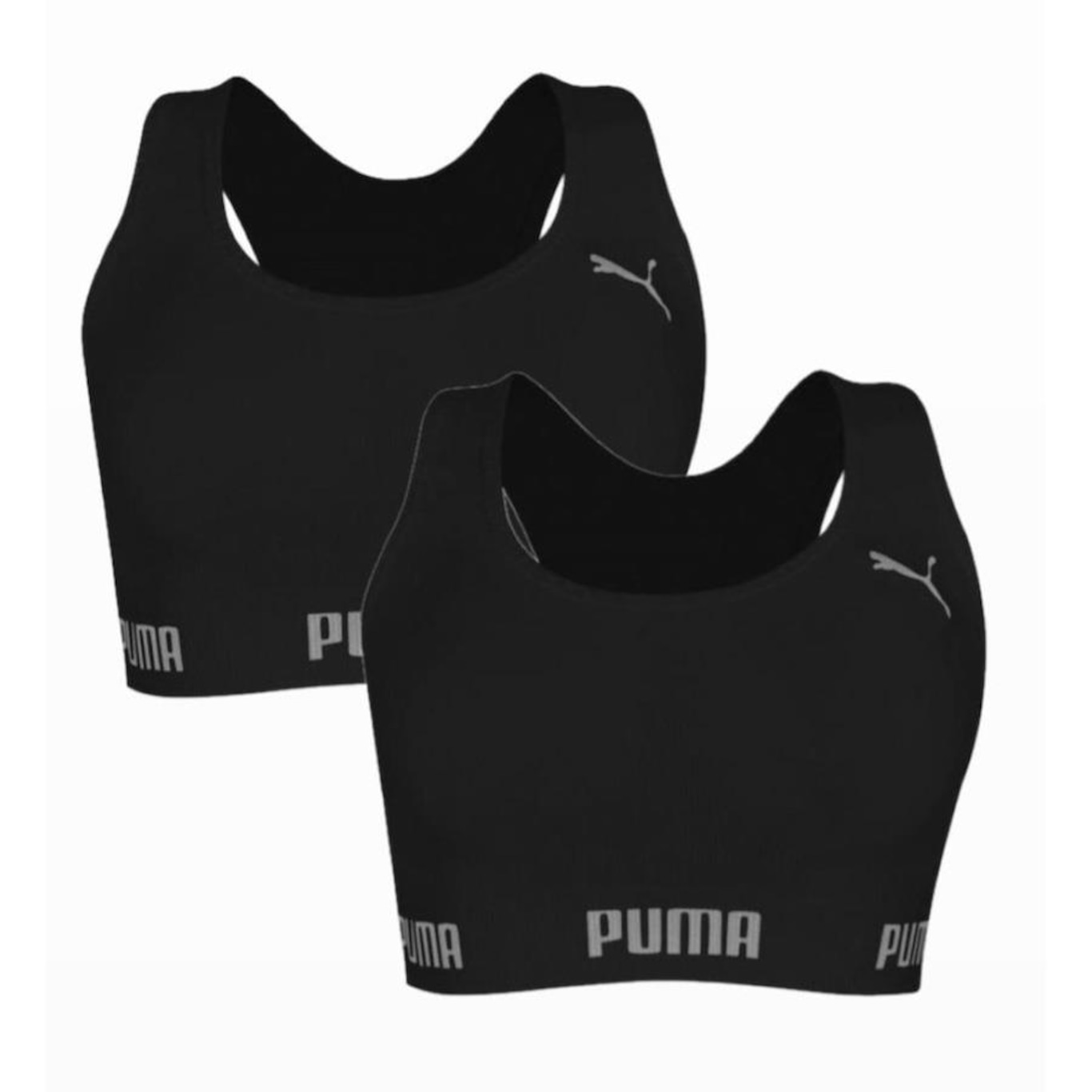 Kit de Top Fitness Puma Esportivo sem Costura - Feminino - 2 unidades - Foto 1