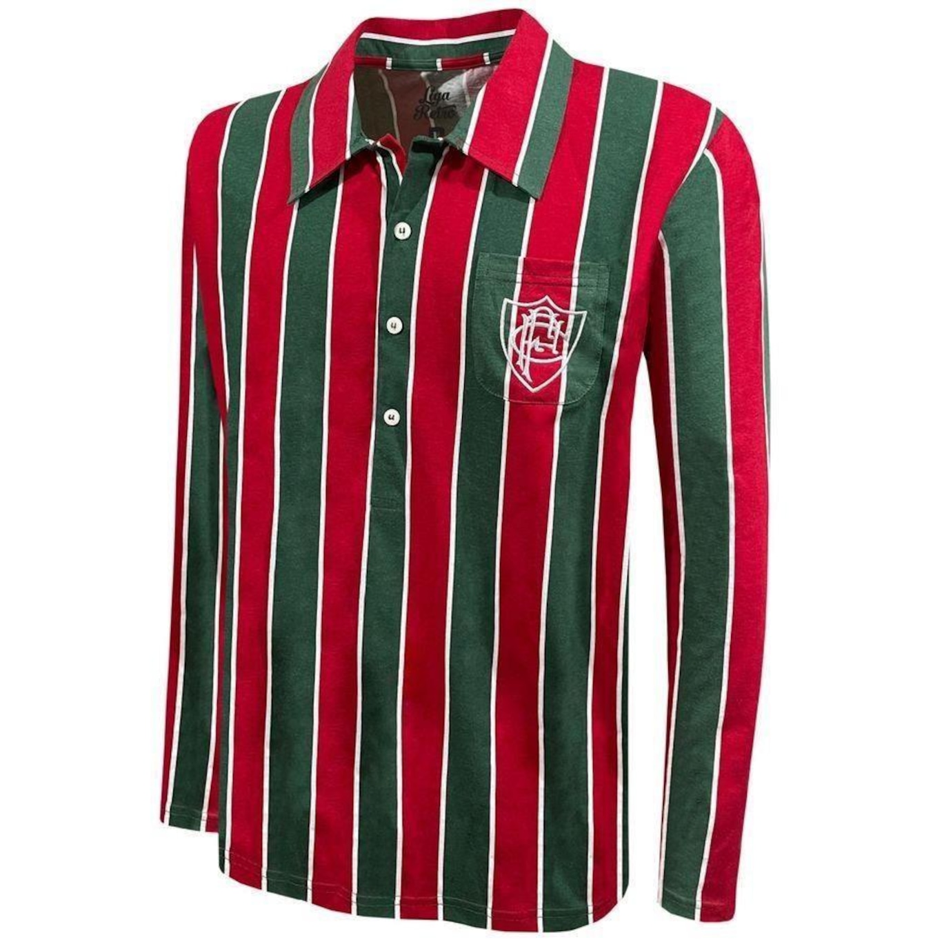 Camiseta do Fluminense 1906 Manga Longa Liga Retro - Masculina - Foto 2