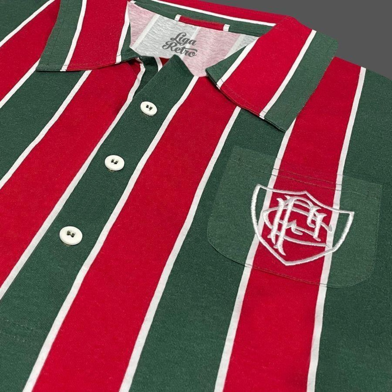 Camiseta do Fluminense 1906 Manga Longa Liga Retro - Masculina - Foto 4