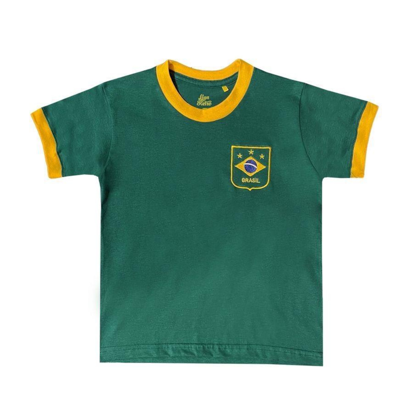 Camiseta do Brasil Verde Infantil - Liga Retro - Foto 1