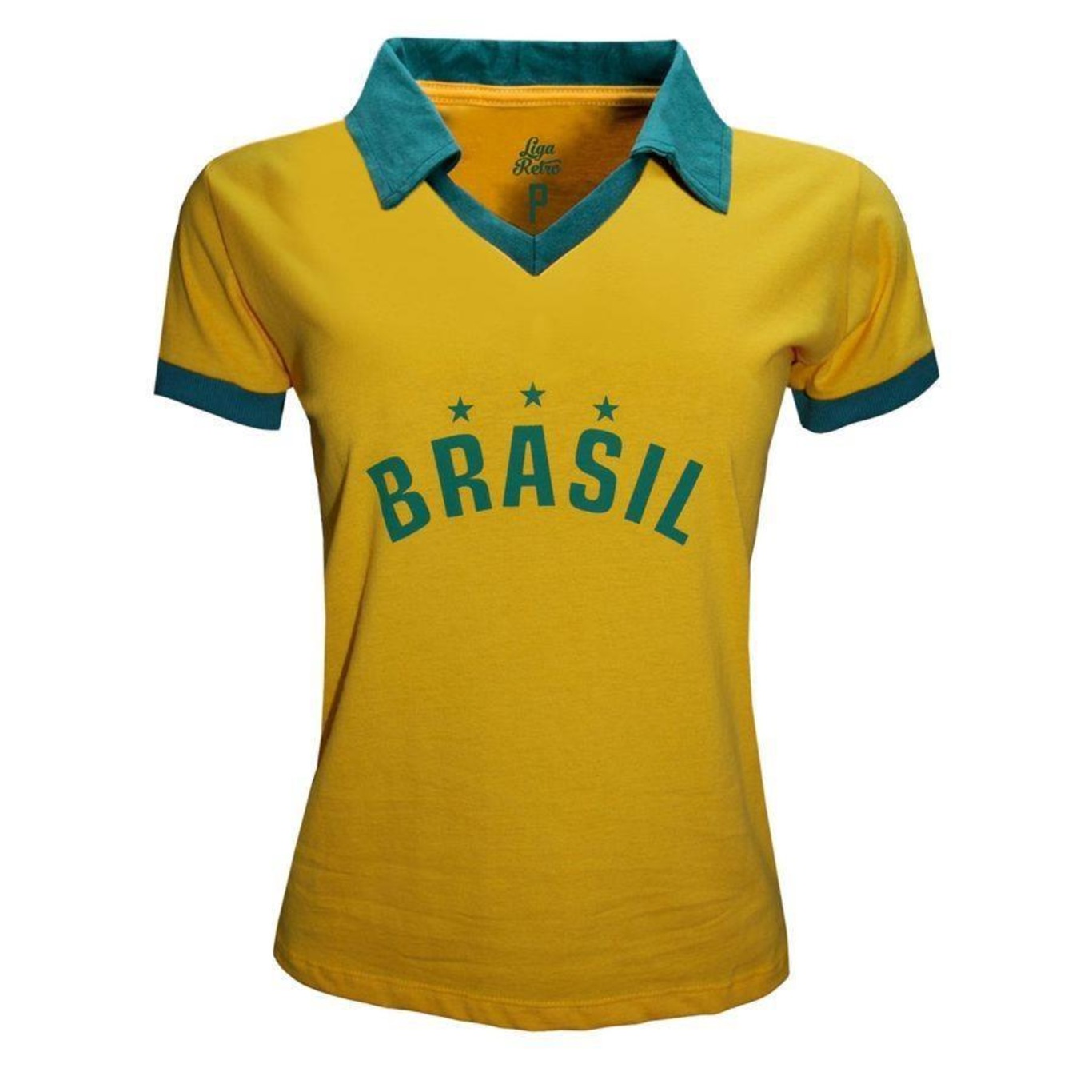 Camiseta do Brasil Polo Estrelas 10 Feminina - Liga Retro - Foto 1