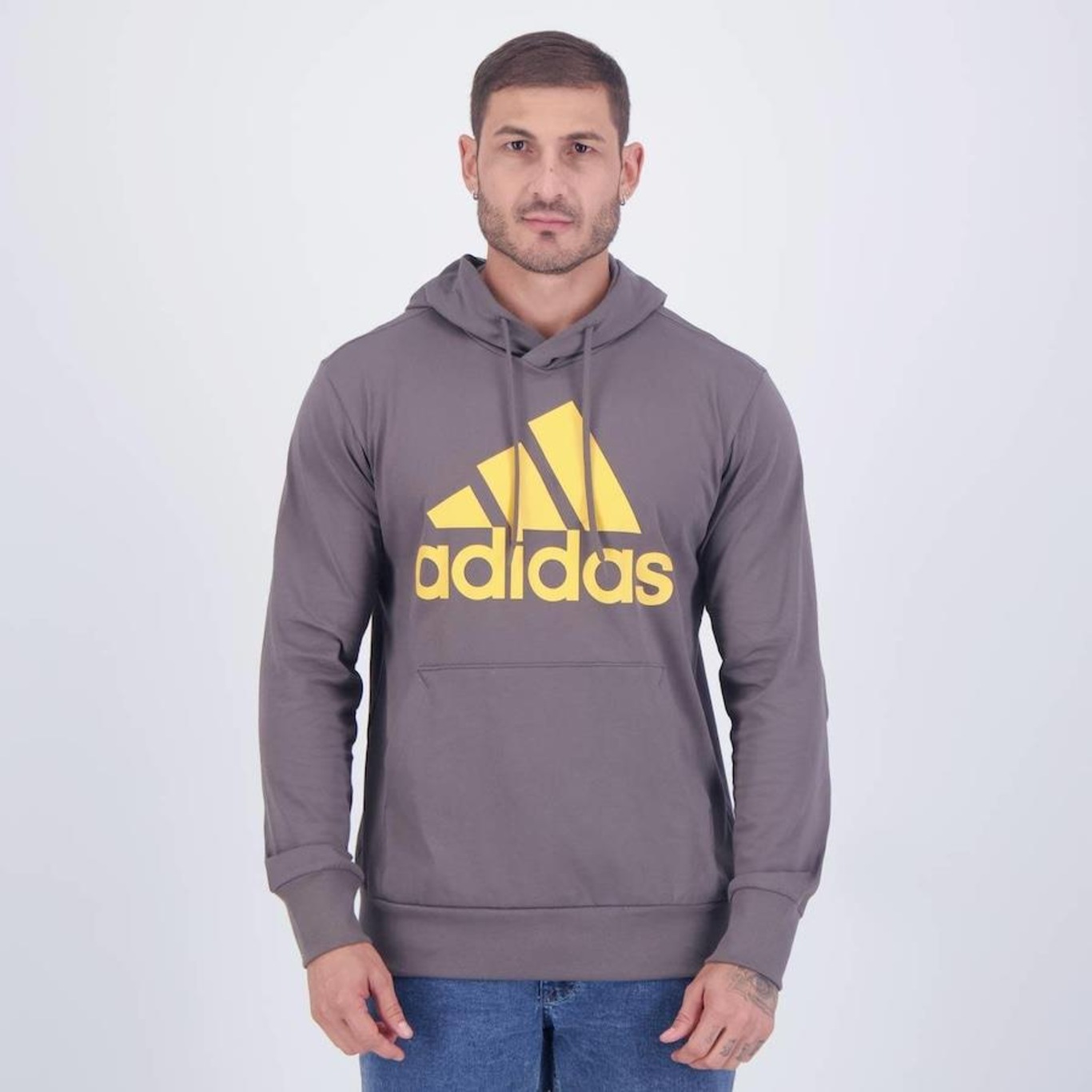 Blusão de Moletom adidas Big Logo com Capuz - Masculino - Foto 1