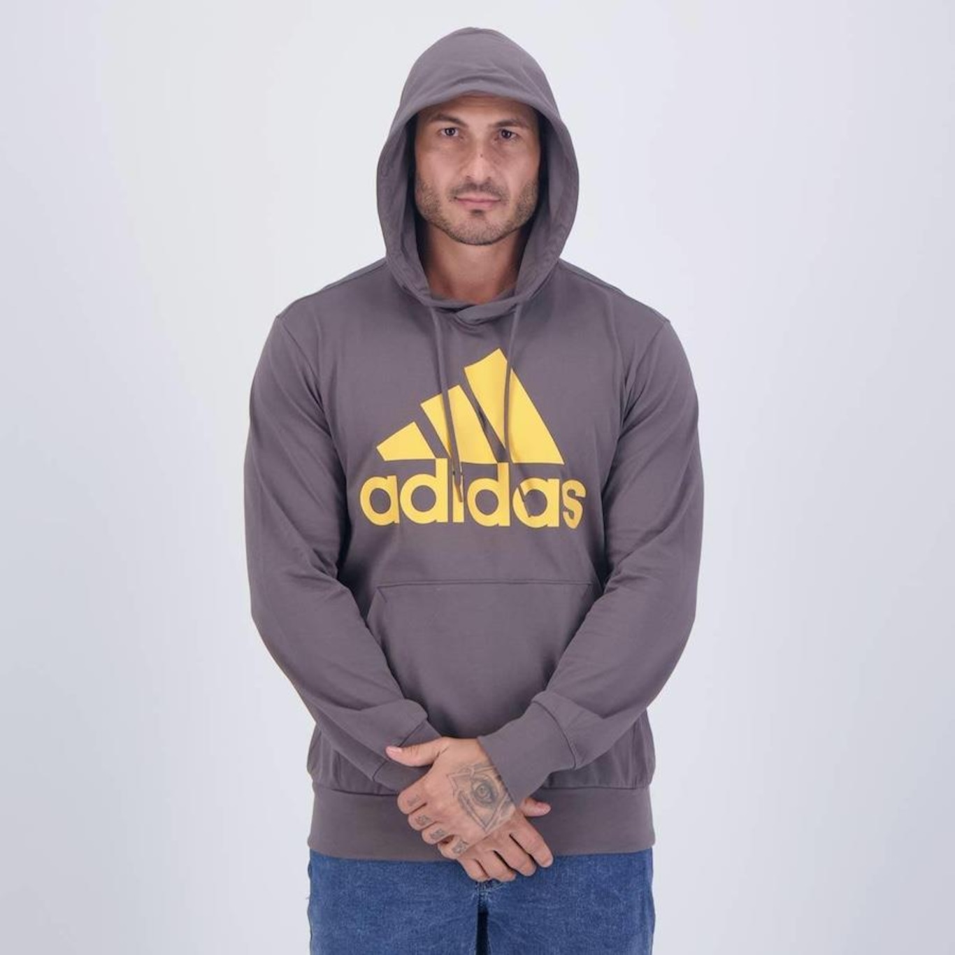 Blusão de Moletom adidas Big Logo com Capuz - Masculino - Foto 4