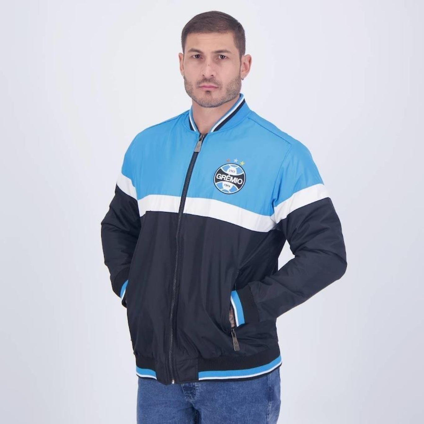 Jaqueta do Grêmio Bomber Natural Cotton - Masculina - Foto 3