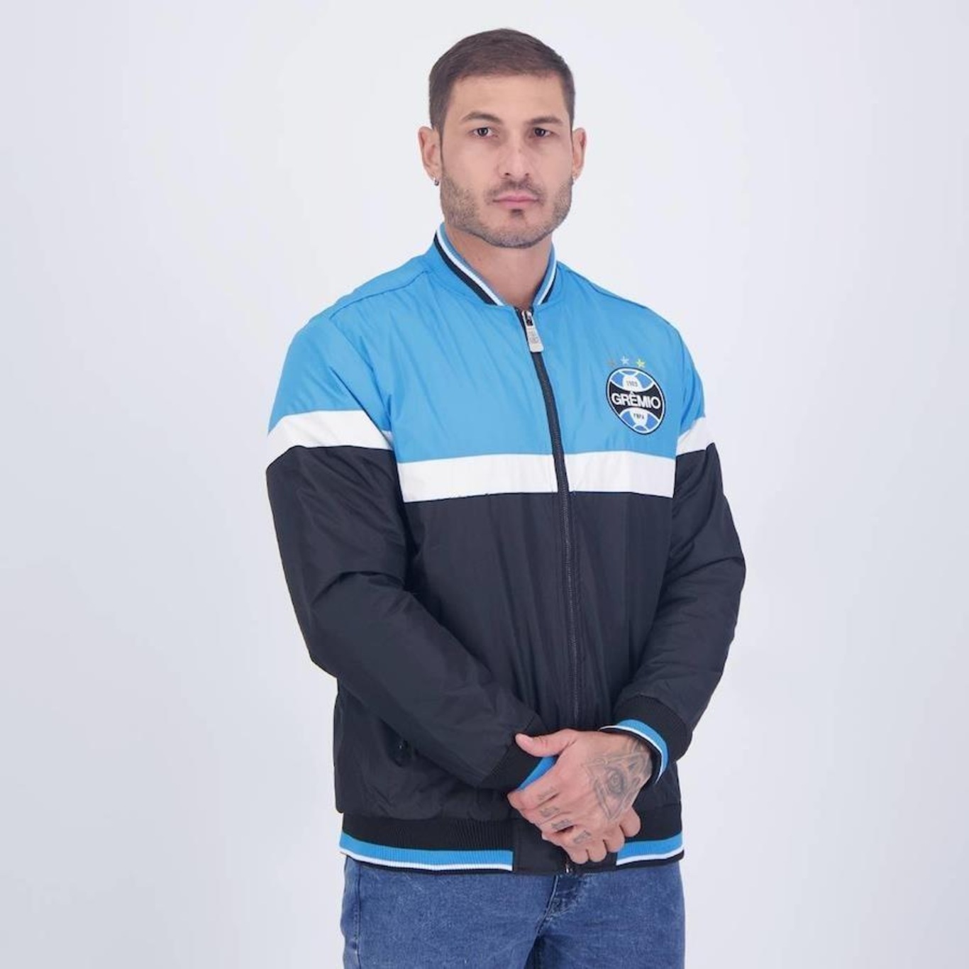 Jaqueta do Grêmio Bomber Natural Cotton - Masculina - Foto 4