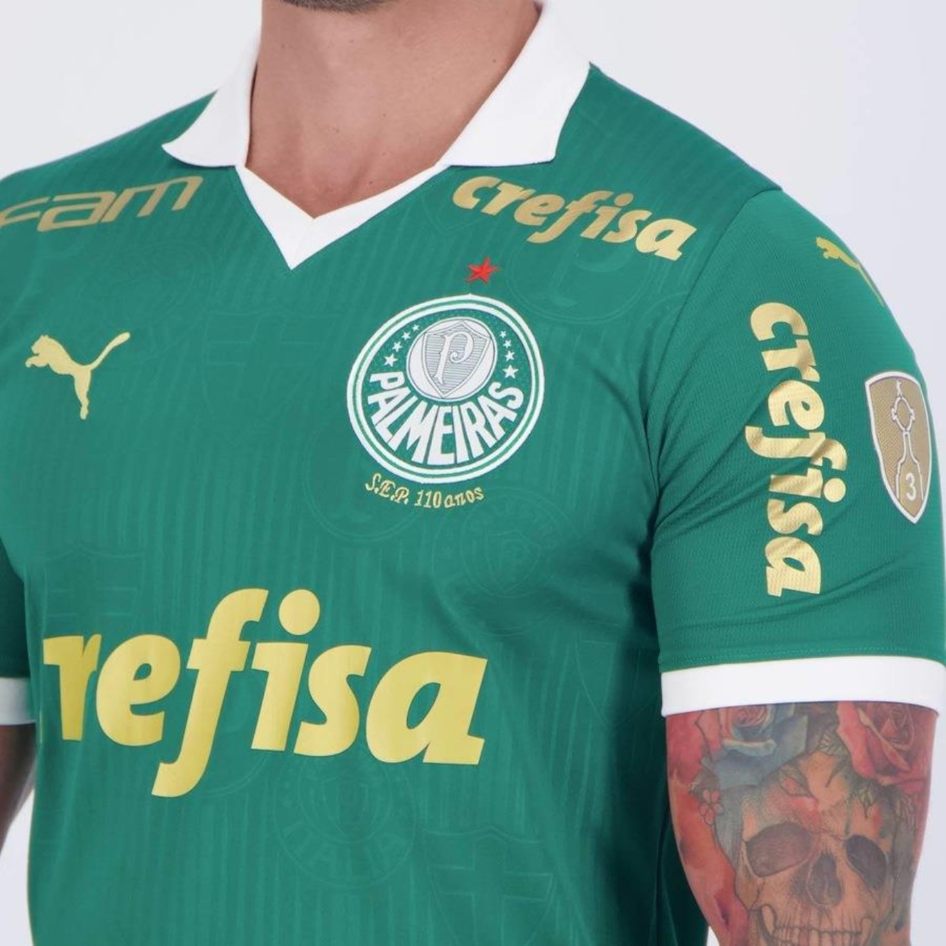 Camisa do Palmeiras I 2024 Patch Libertadores Puma - Masculina - Foto 5