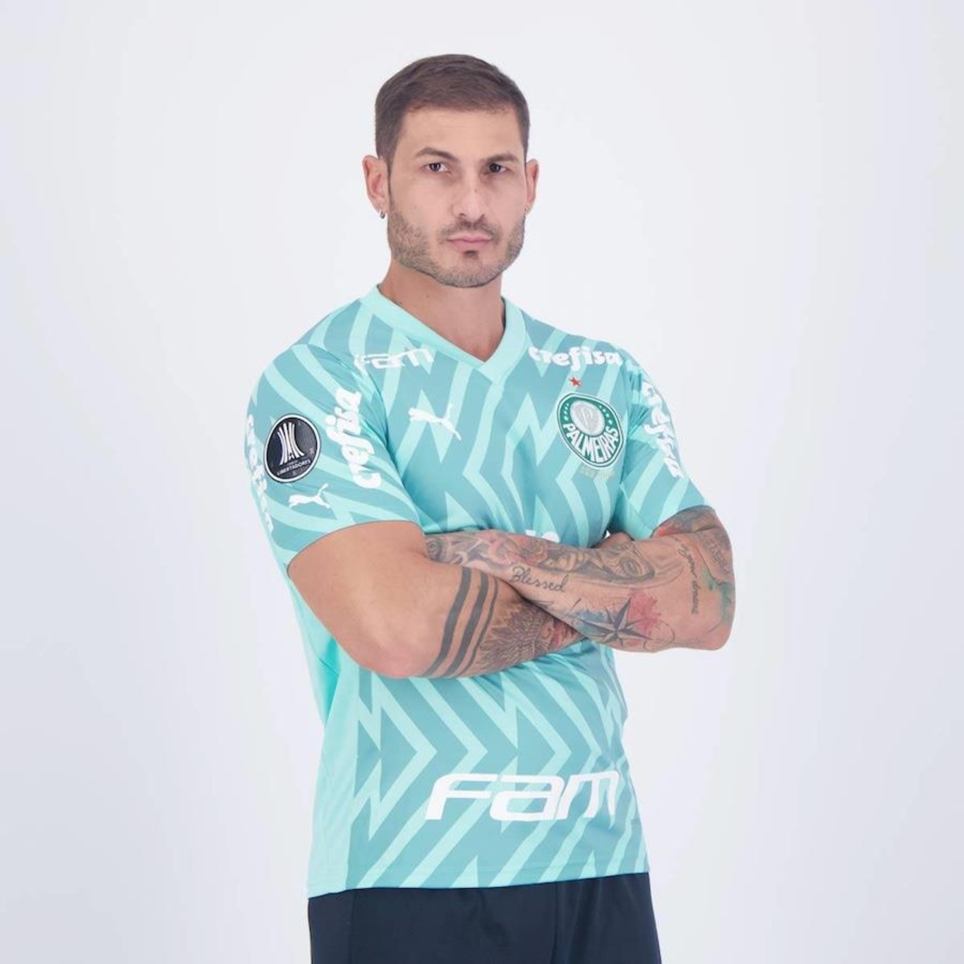 Camisa de Goleiro do Palmeiras II 2024 Patch Libertadores Puma - Masculina - Foto 2