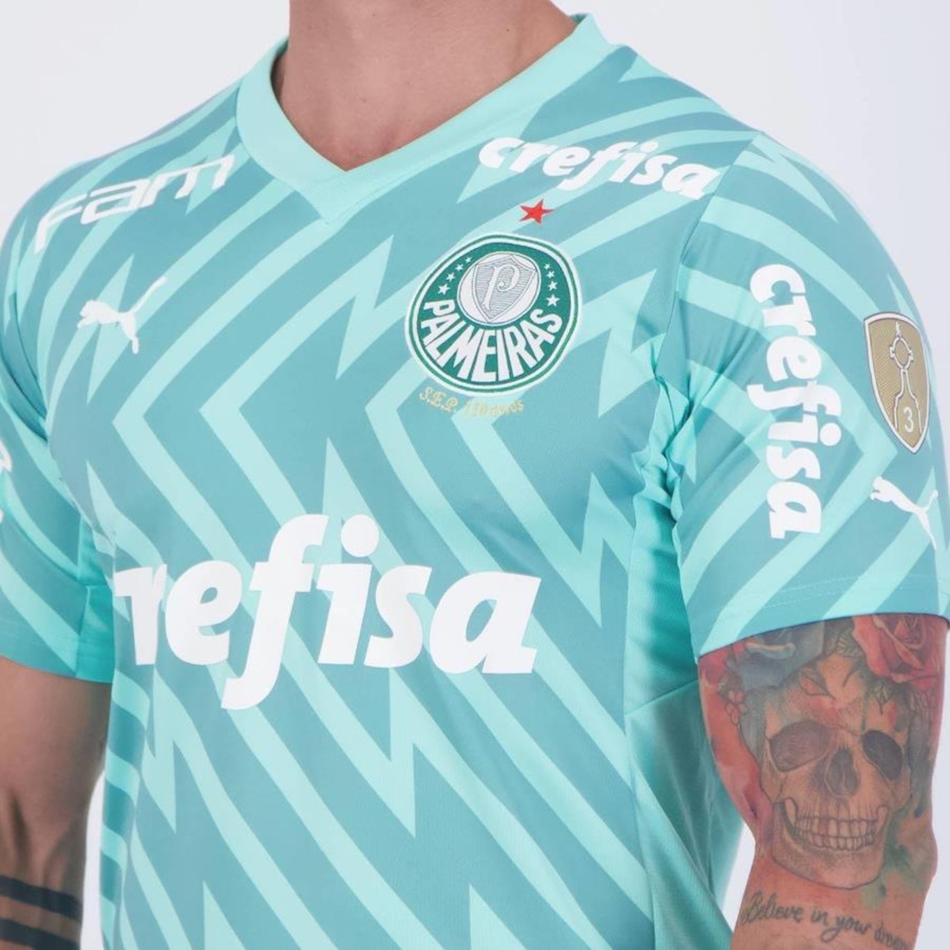 Camisa de Goleiro do Palmeiras II 2024 Patch Libertadores Puma - Masculina - Foto 5