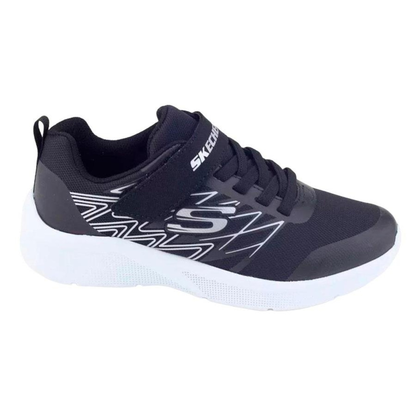 Tênis Skechers Infantil Microspec Texlor Preto+Prateado - Foto 1