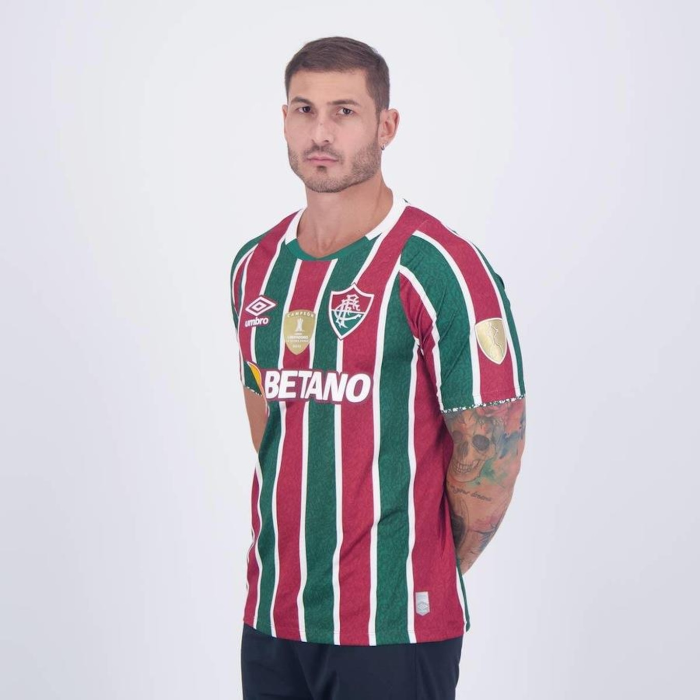 Camisa 1 do Fluminense 2024 Patch Libertadores Umbro - Masculina - Foto 3