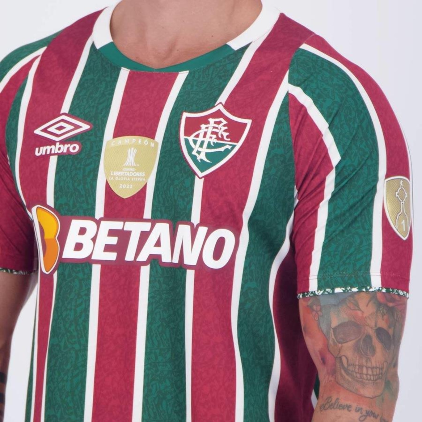 Camisa 1 do Fluminense 2024 Patch Libertadores Umbro - Masculina - Foto 5