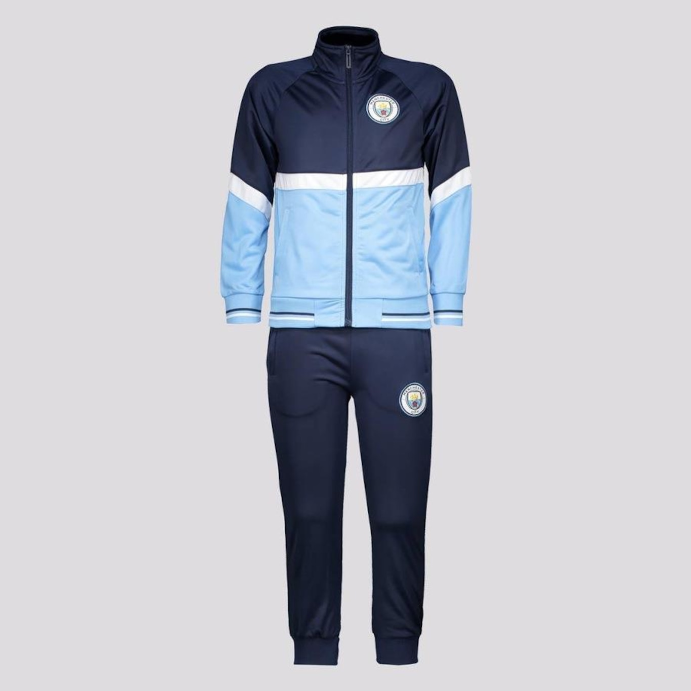 Conjunto de Agasalho do Manchester City Spr Trilobal - Infantil - Foto 1