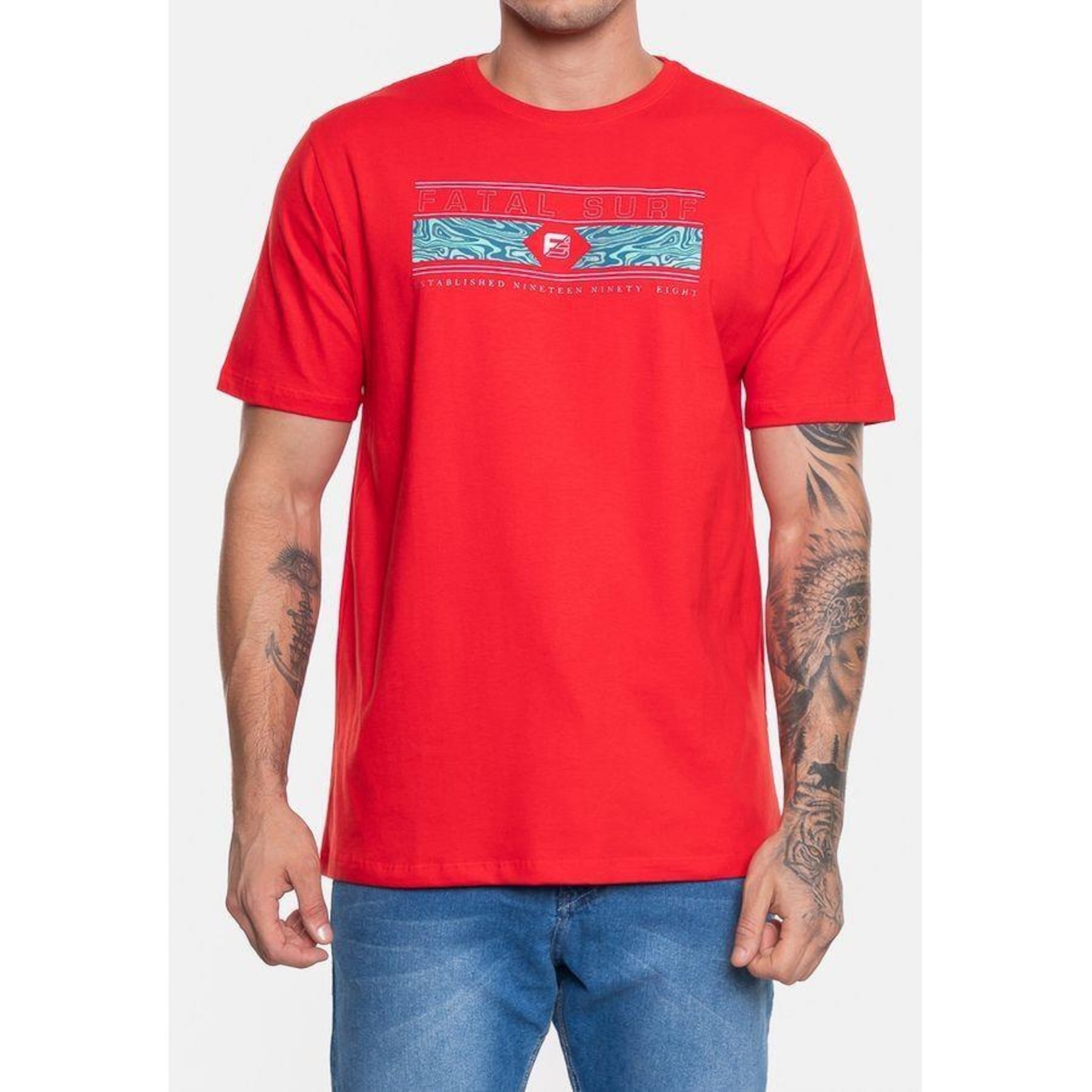 Camiseta Fatal Estampada Metalizada - Masculina - Foto 3