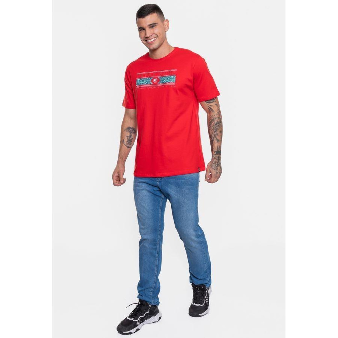 Camiseta Fatal Estampada Metalizada - Masculina - Foto 5