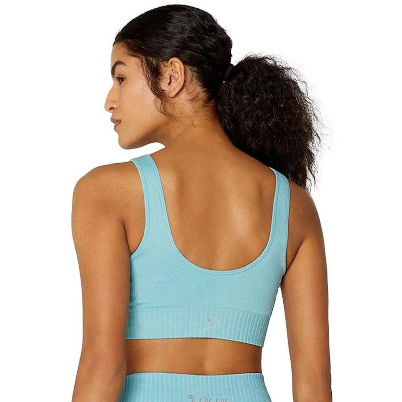 Top Alto Giro Shine Seamless - Feminino - Foto 2