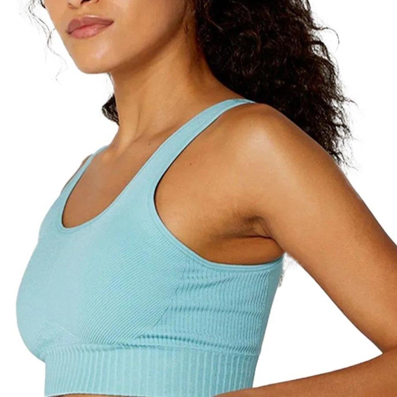 Top Alto Giro Shine Seamless - Feminino - Foto 3