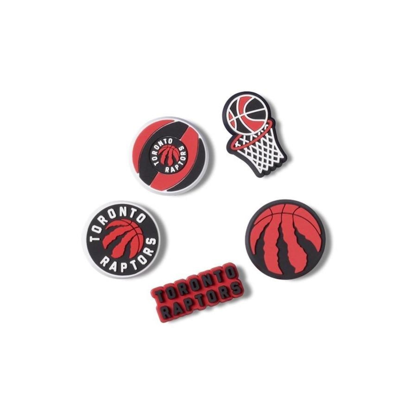 Kit Jibbitz Crocs NBA Toronto Raptors Pack com 5 Peças - Foto 1