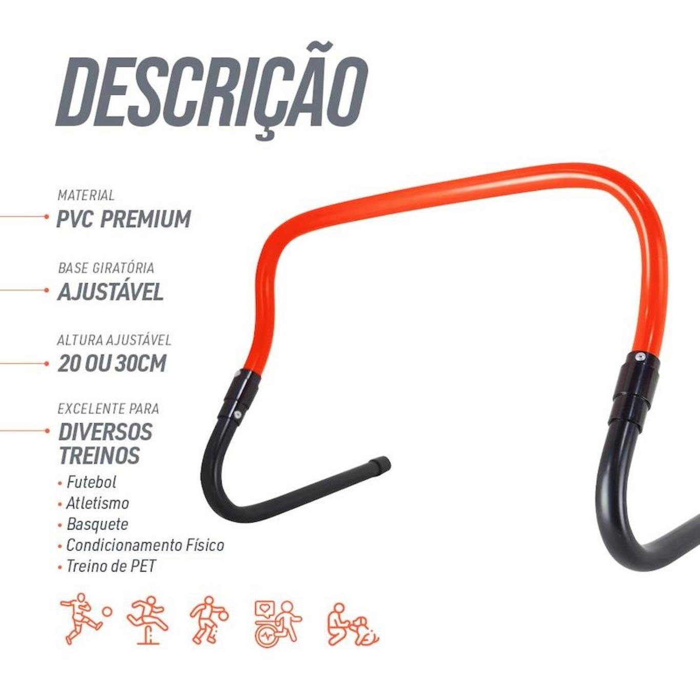 Barreirinha de Agilidade Premium Ajustável 20 a 30Cm - 3 unidades - Foto 4