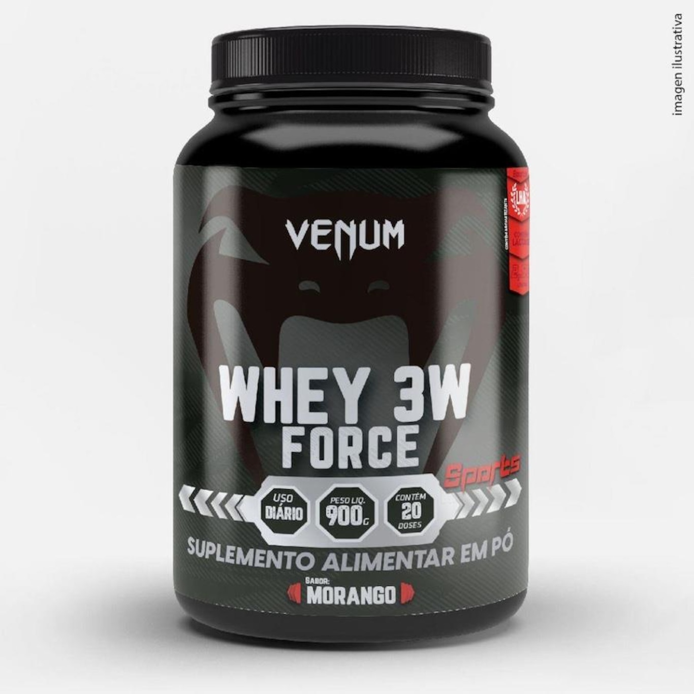 Whey 3W Force Venum Morango - 900G - Foto 1