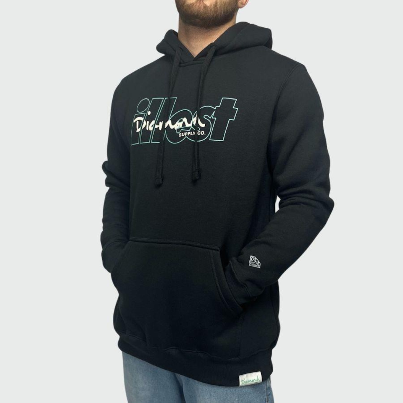 Blusão de Moletom Diamond X Illest Hoodie - Masculino - Foto 3