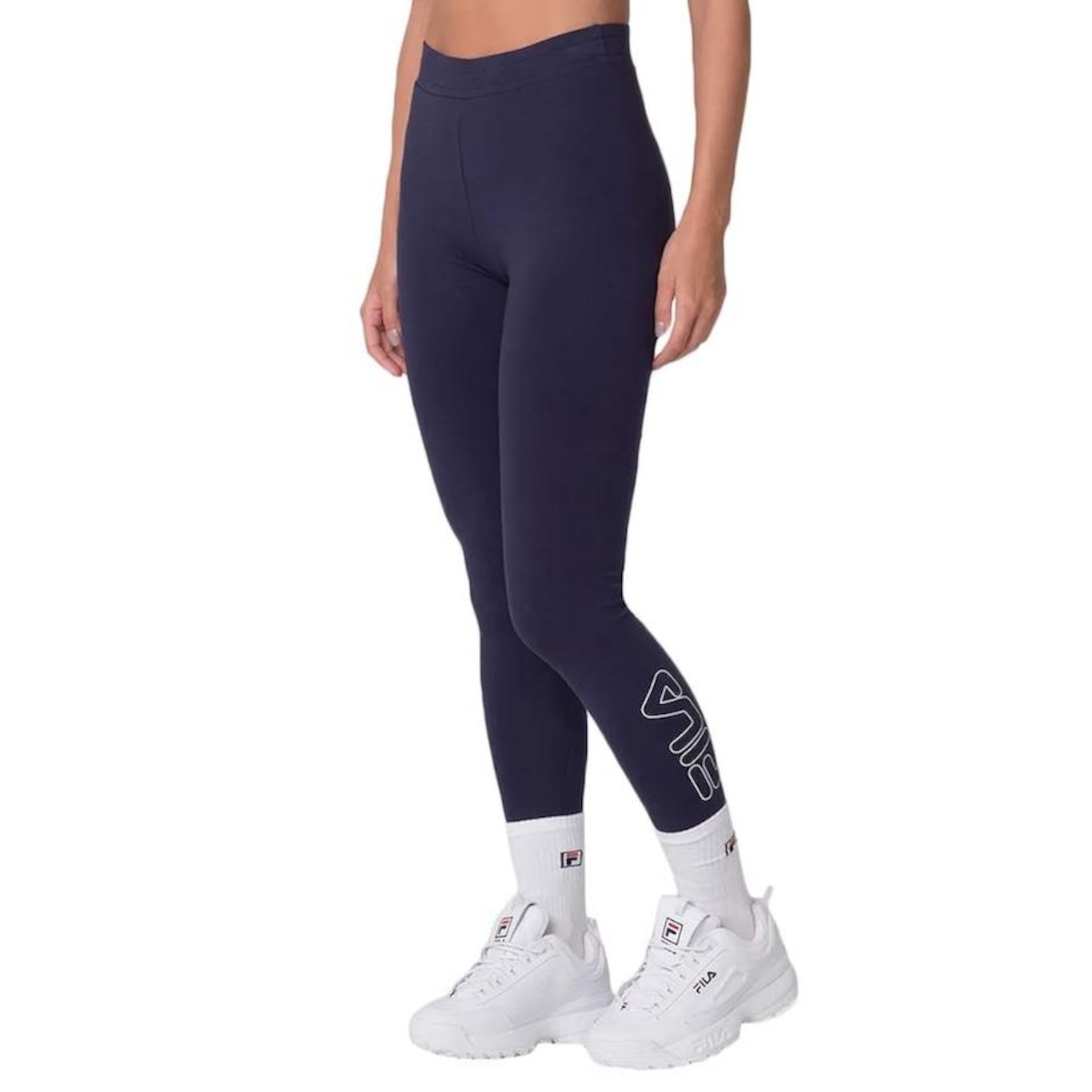 Calça Legging Fila Letter Mid - Feminina - Foto 1