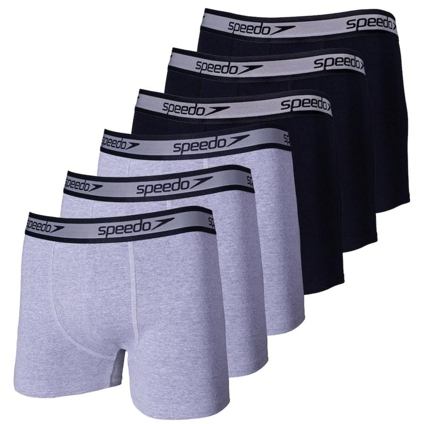 Kit de Cuecas Boxer Cotton Speedo com 6 Unidades - Adulto - Foto 1