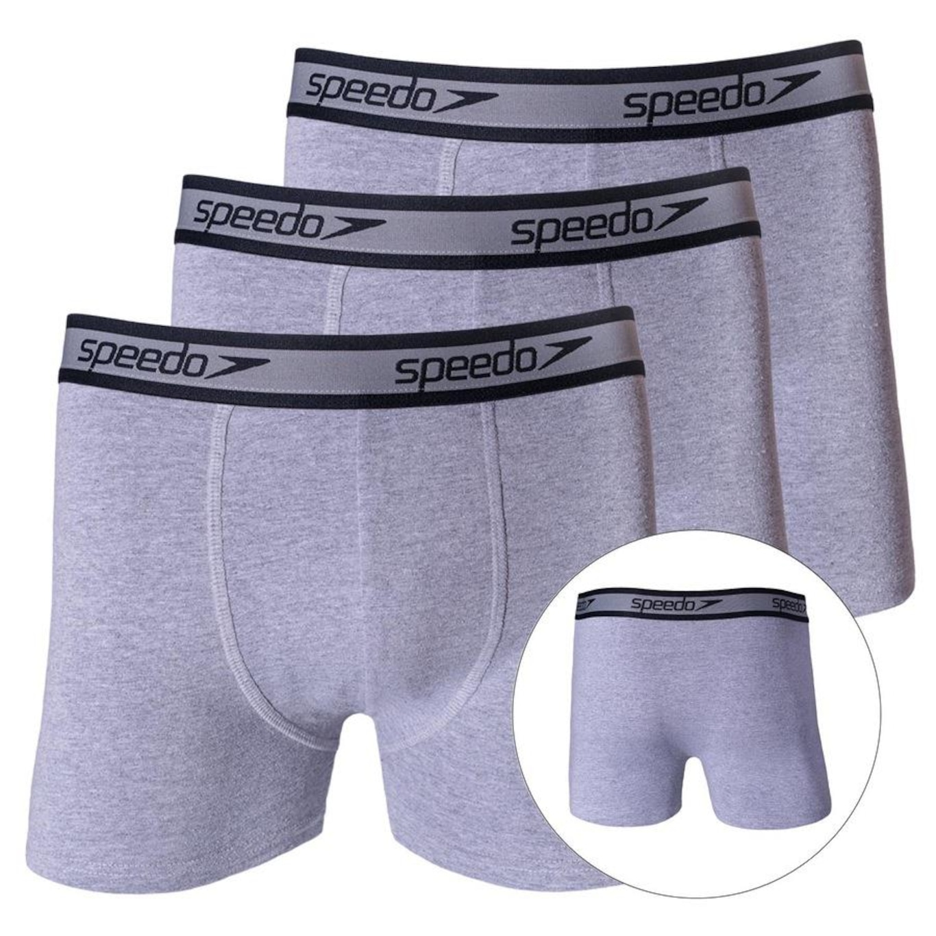 Kit de Cuecas Boxer Cotton Speedo com 6 Unidades - Adulto - Foto 3