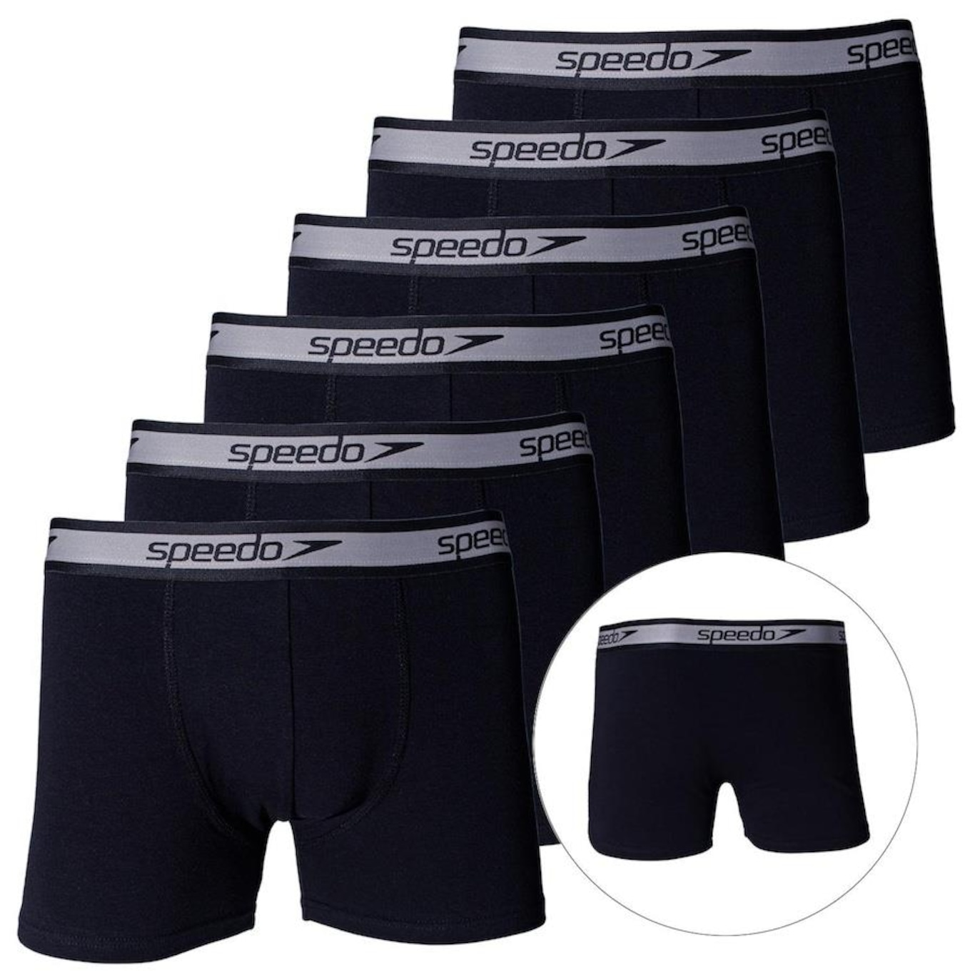 Kit de Cuecas Boxer Cotton Speedo com 6 Unidades - Adulto - Foto 2