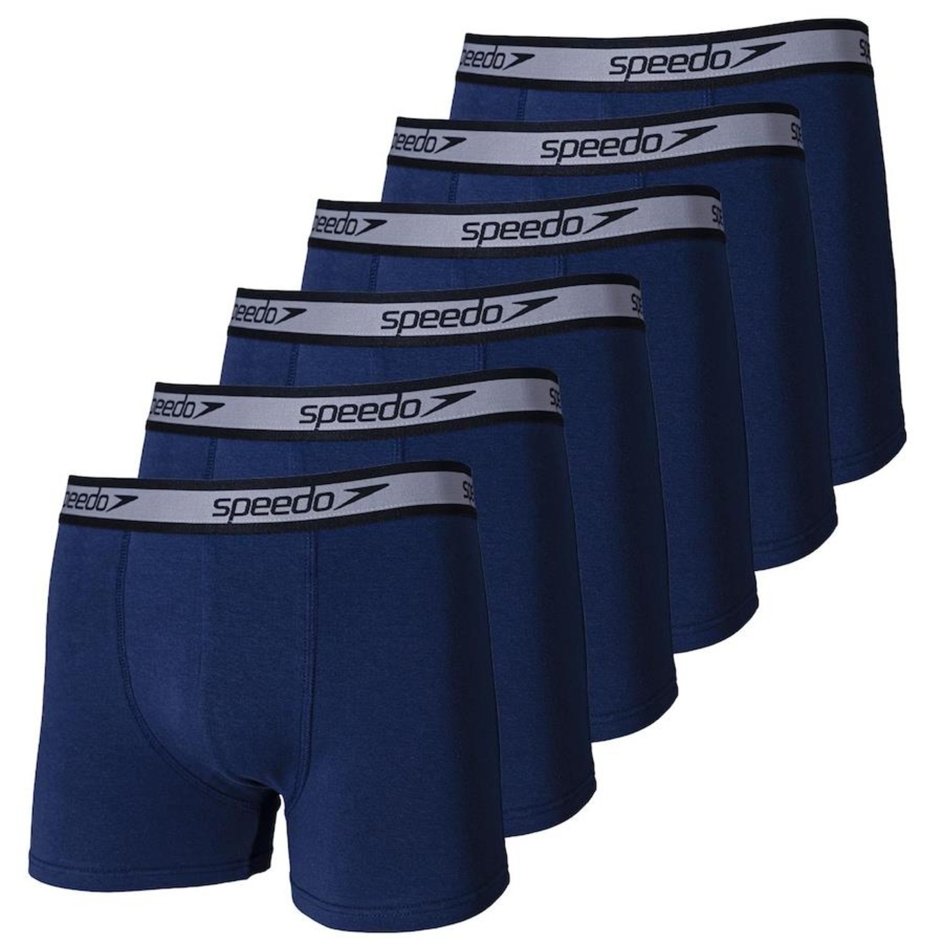 Kit de Cuecas Boxer Cotton Speedo com 6 Unidades - Adulto - Foto 1