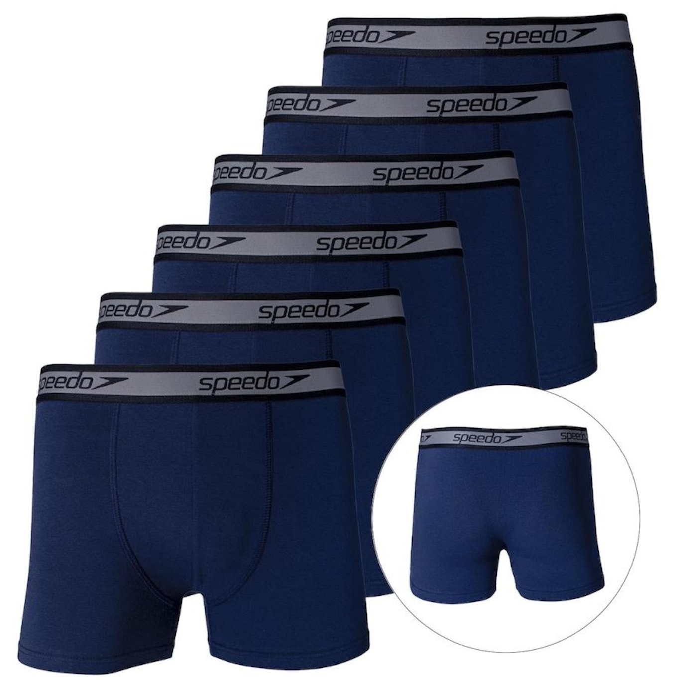 Kit de Cuecas Boxer Cotton Speedo com 6 Unidades - Adulto - Foto 2