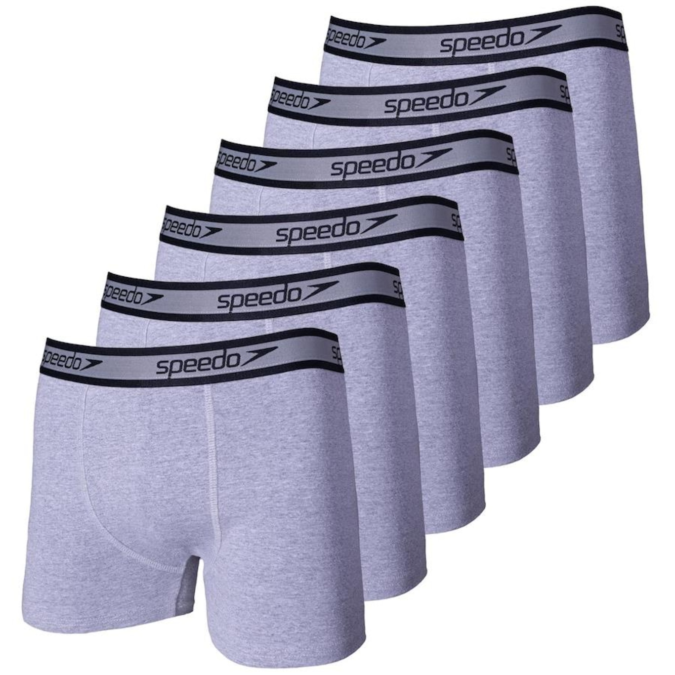 Kit de Cuecas Boxer Cotton Speedo com 6 Unidades - Adulto - Foto 1