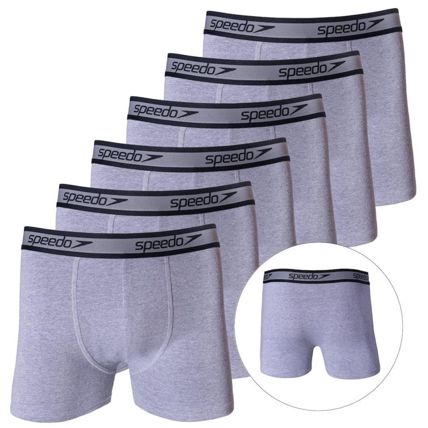 Kit de Cuecas Boxer Cotton Speedo com 6 Unidades - Adulto - Foto 2