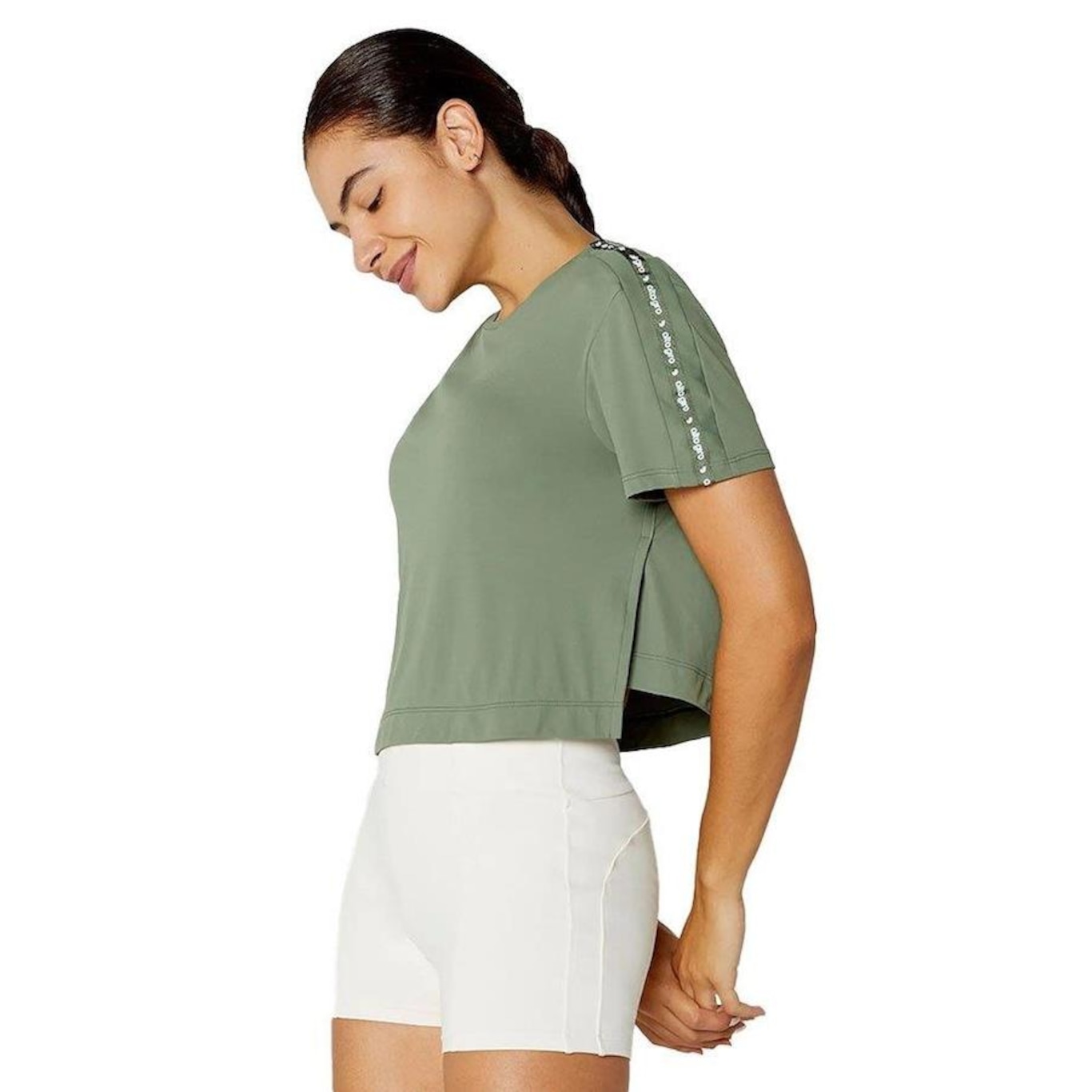 Blusa Cropped Alto Giro 2 Abertura Lateral - Feminina - Foto 3