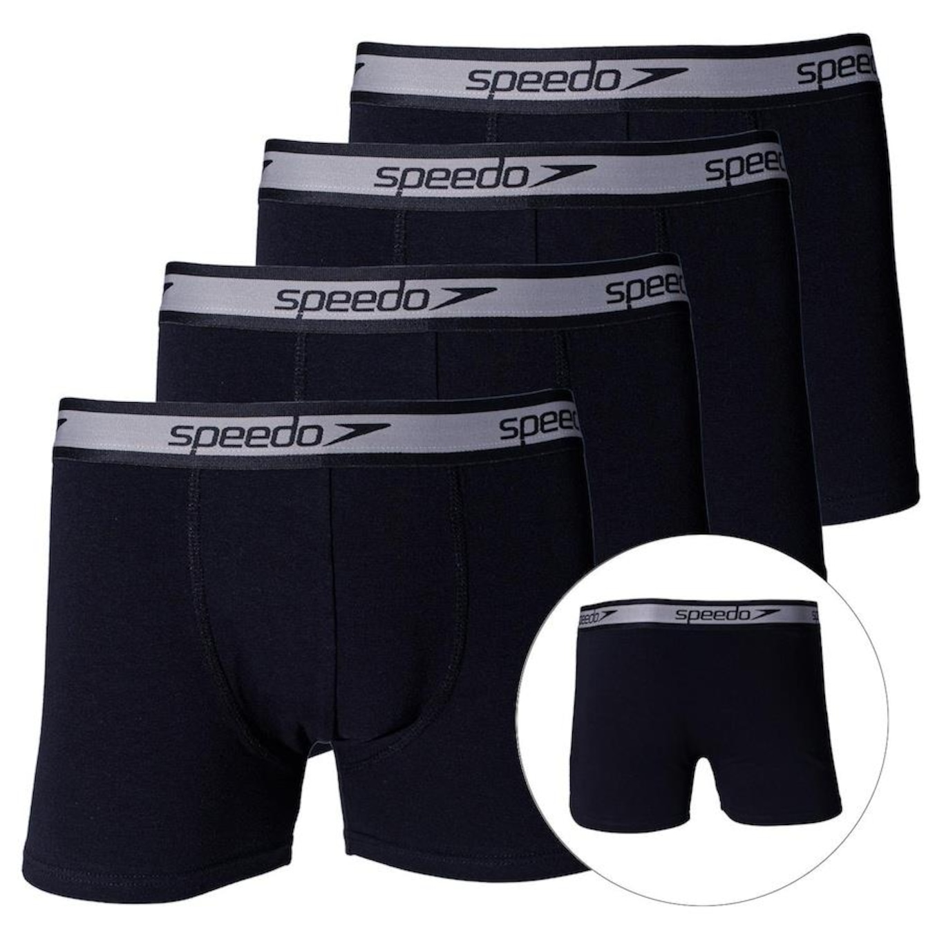 Kit de Cuecas Boxer Cotton Speedo com 4 Unidades - Adulto - Foto 2