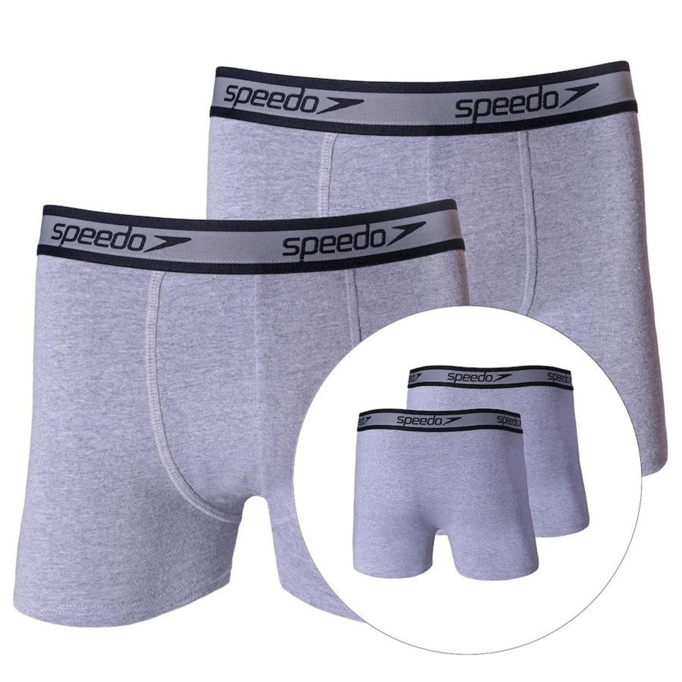 Kit de Cuecas Boxer Cotton Speedo com 4 Unidades - Adulto - Foto 5