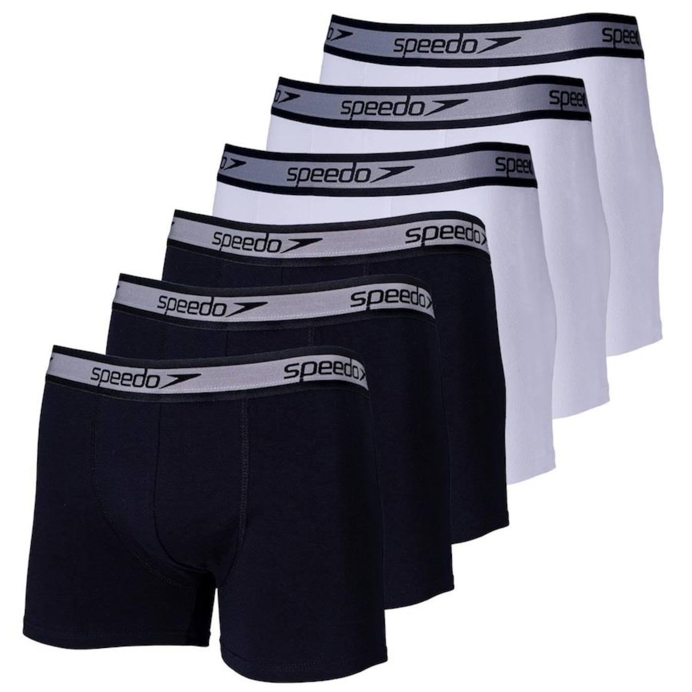 Kit de Cuecas Boxer Cotton Speedo com 6 Unidades - Adulto - Foto 1