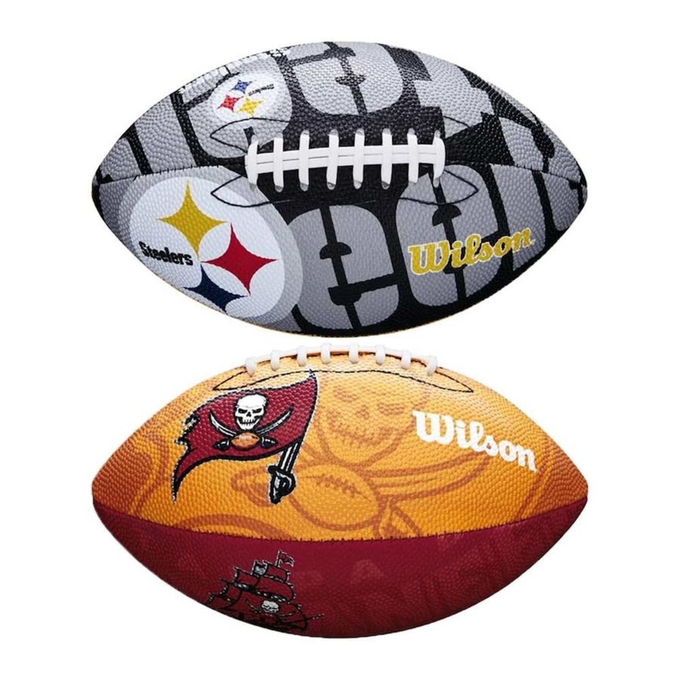 Kit Bola de Futebol Americano Wilson Nfl Team Logo Jr - 2 Unidade - Foto 1