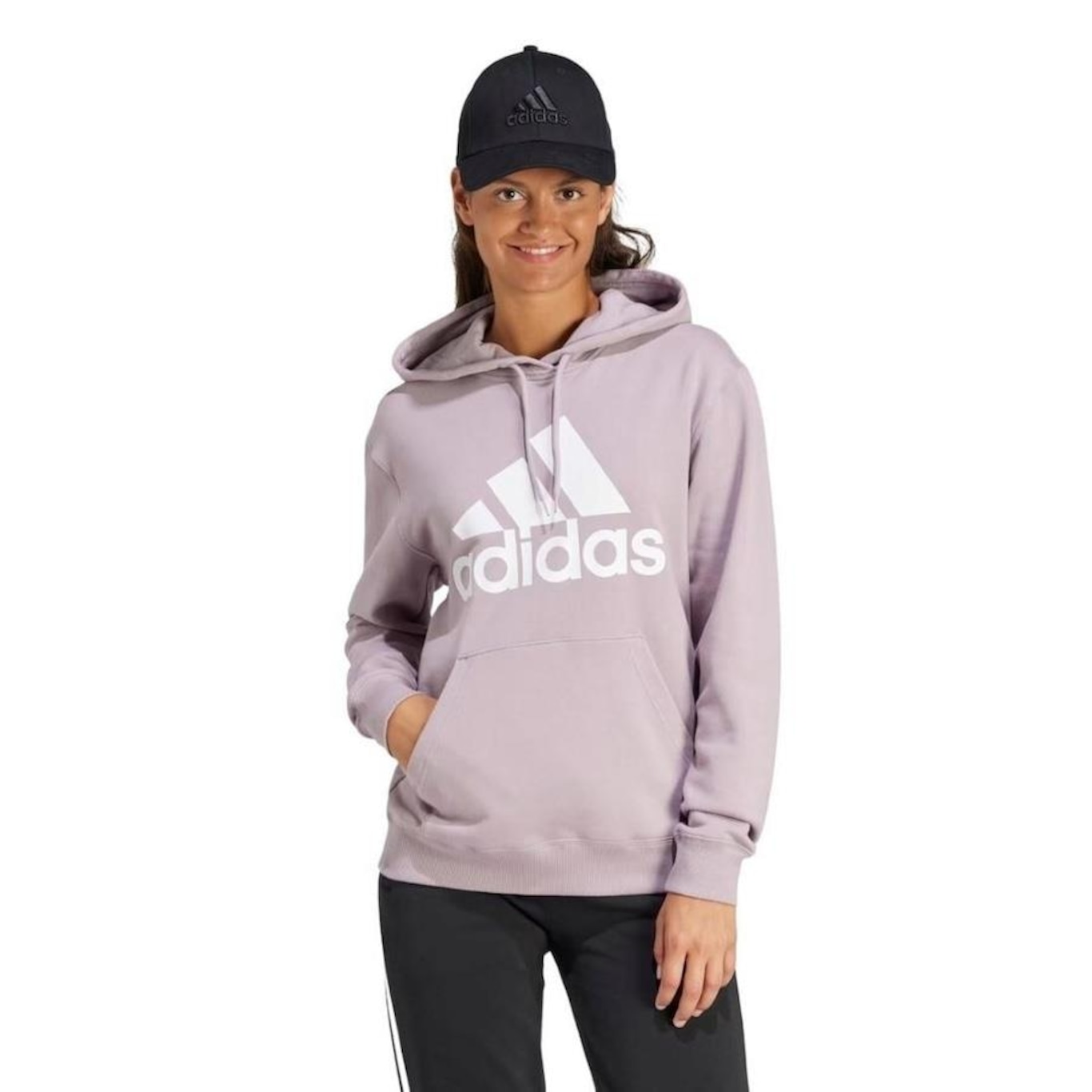 Blusão de Moletom com Capuz adidas Essentials Big Logo Regular - Feminino - Foto 1