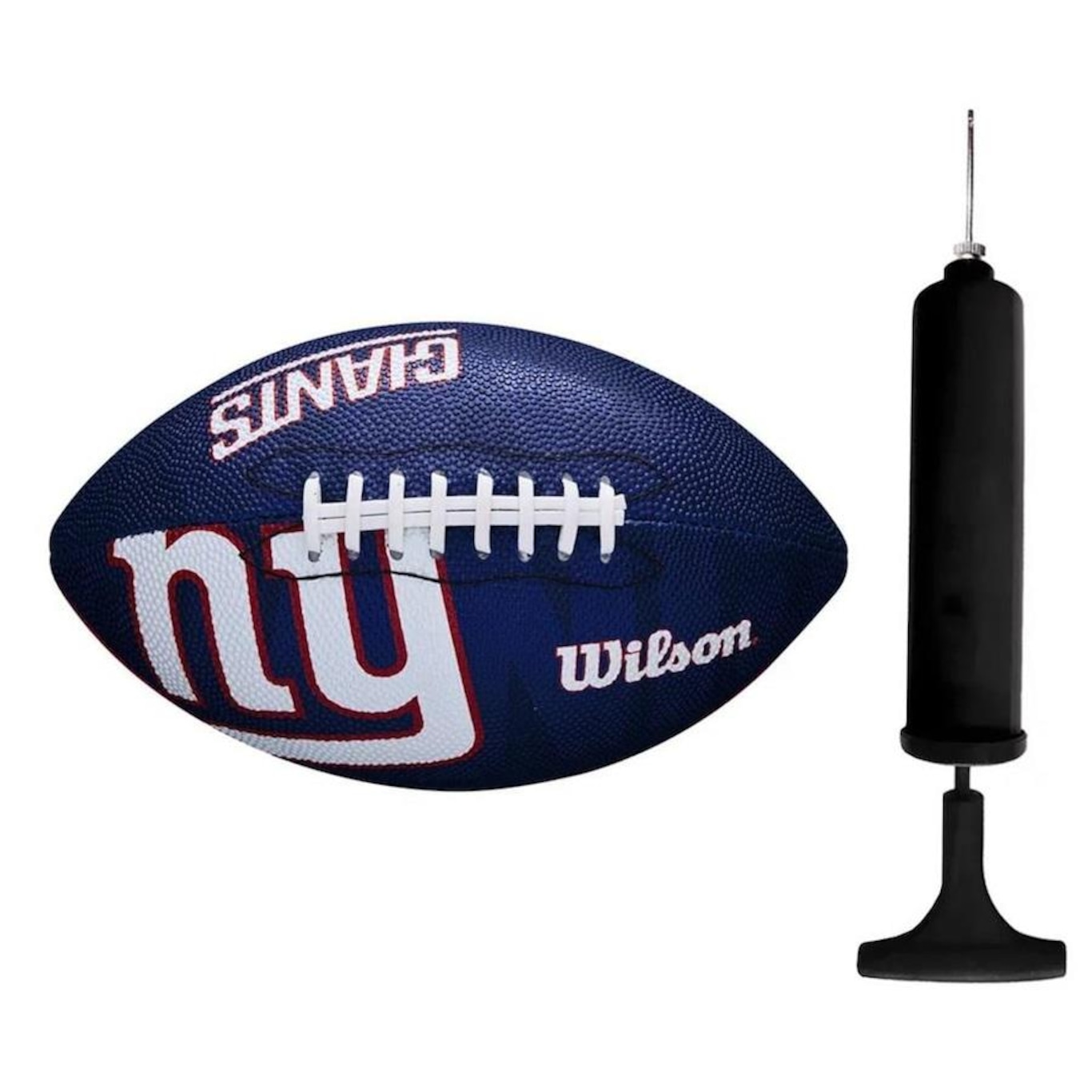 Kit Bola de Futebol Americano Wilson Nfl New York Giants + Bomba de Ar - Foto 1