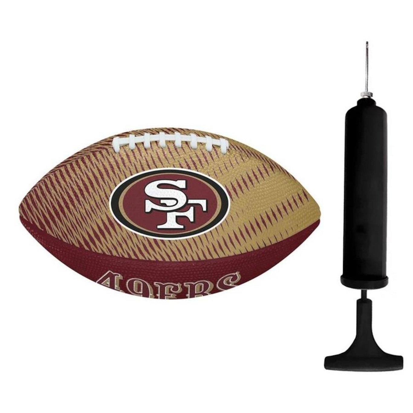 Kit Bola de Futebol Americano Wilson Nfl San Francisco 49Ers + Bomba de Ar - Foto 1