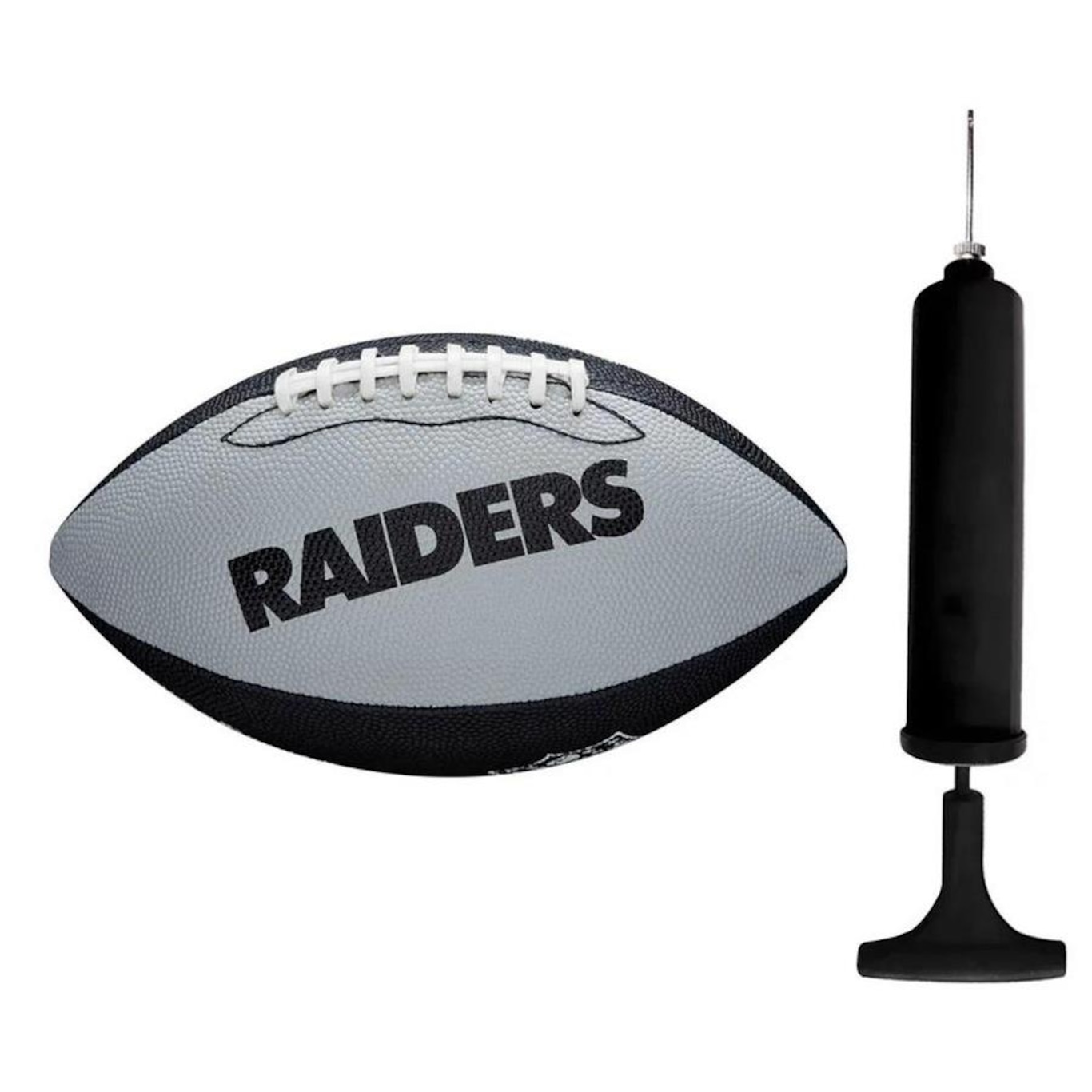 Kit Bola de Futebol Americano Wilson Nfl Las Vegas Raiders + Bomba de Ar - Foto 1