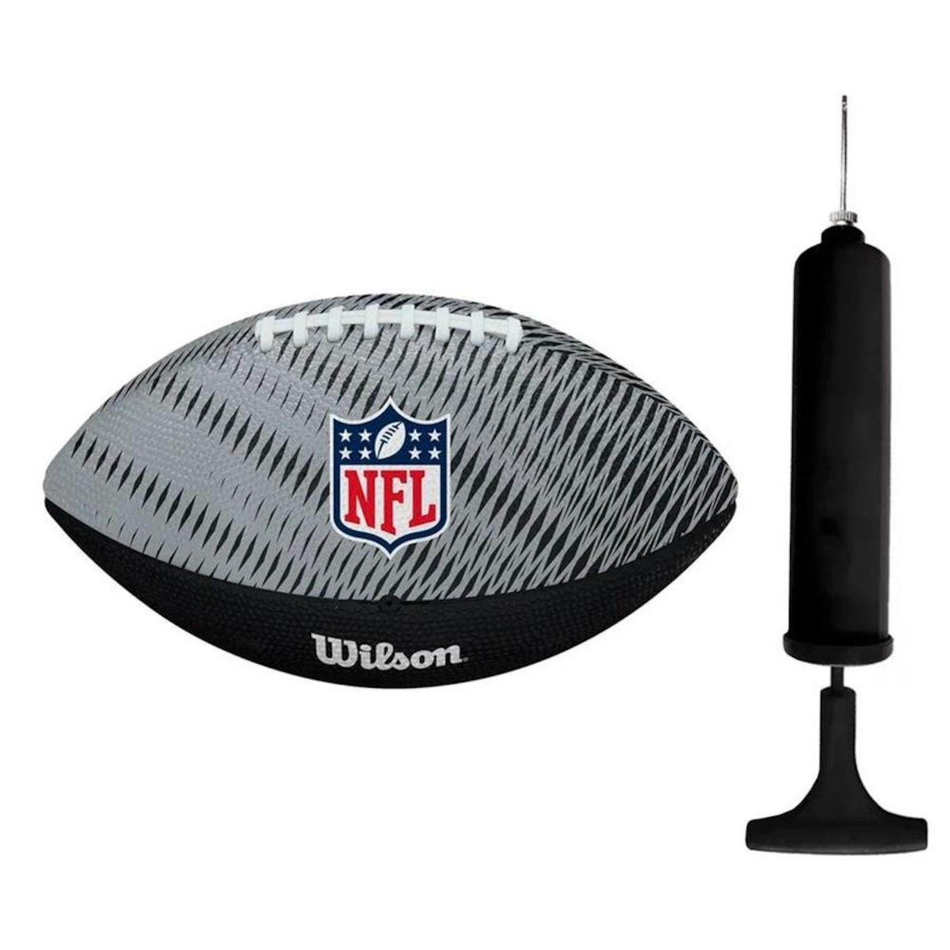 Kit Bola de Futebol Americano Wilson Nfl Las Vegas Raiders + Bomba de Ar - Foto 1