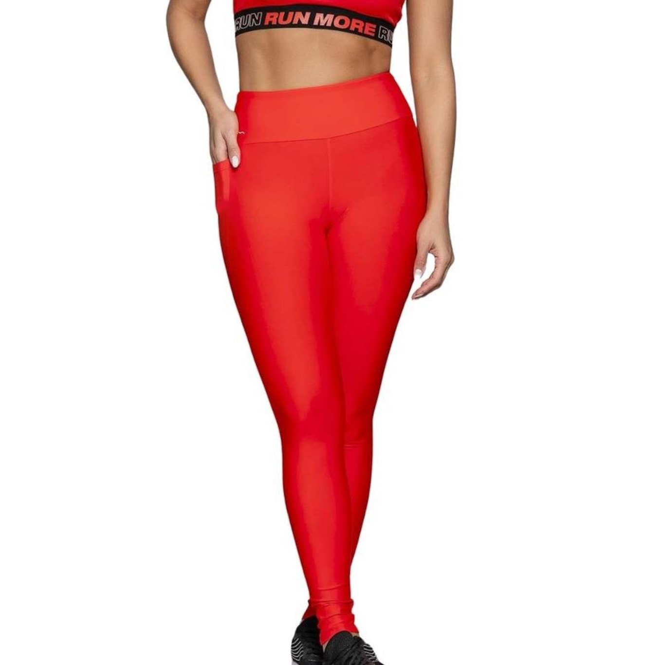 Calça Legging Run More Blocking com Bolso - Feminina - Foto 2