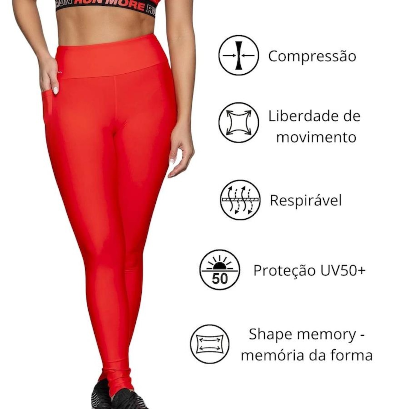 Calça Legging Run More Blocking com Bolso - Feminina - Foto 4