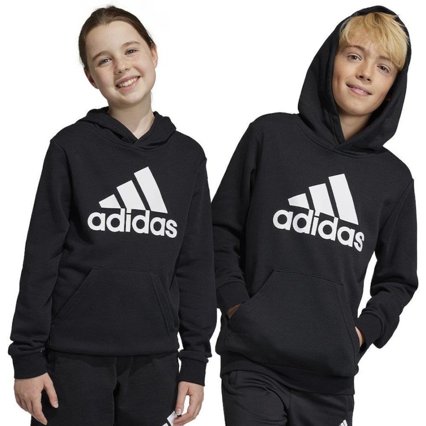 Blusão de Moletom com Capuz adidas Big Logo Essentials - Infantil - Foto 1