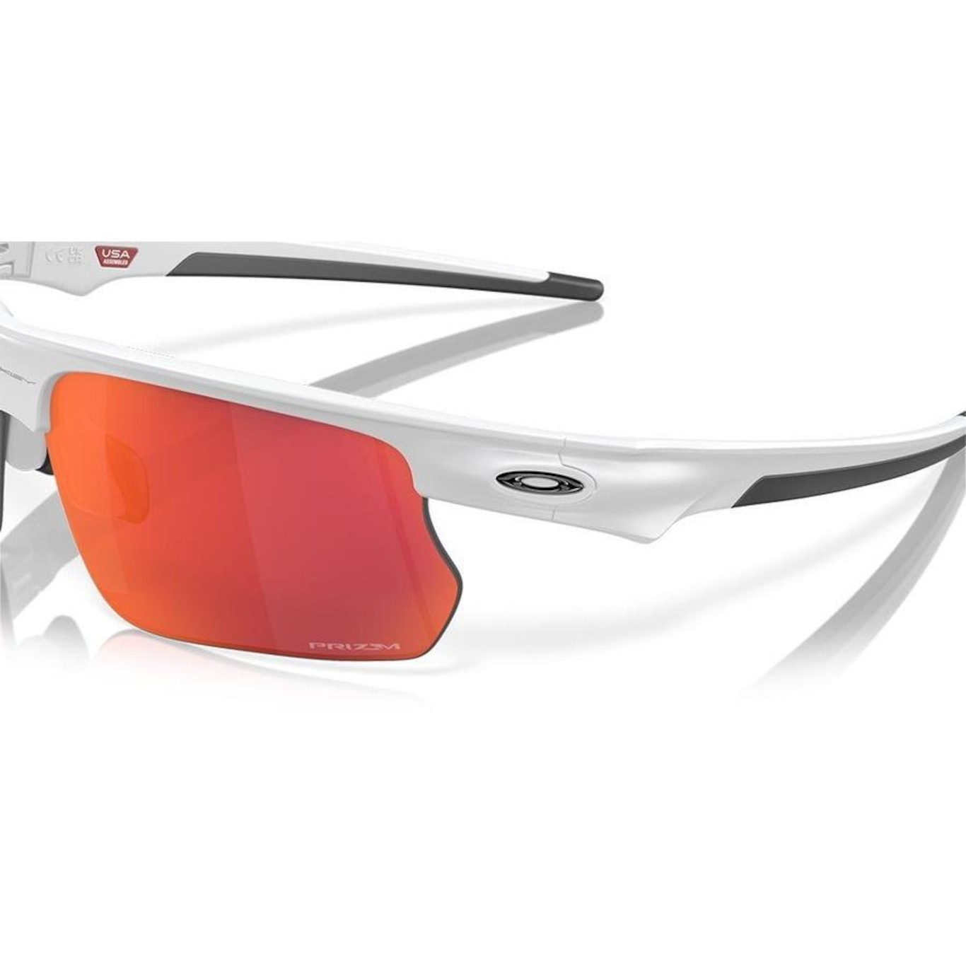 Óculos de Sol Unissex Oakley Bisphaera Matte White Prizm Field - Foto 6