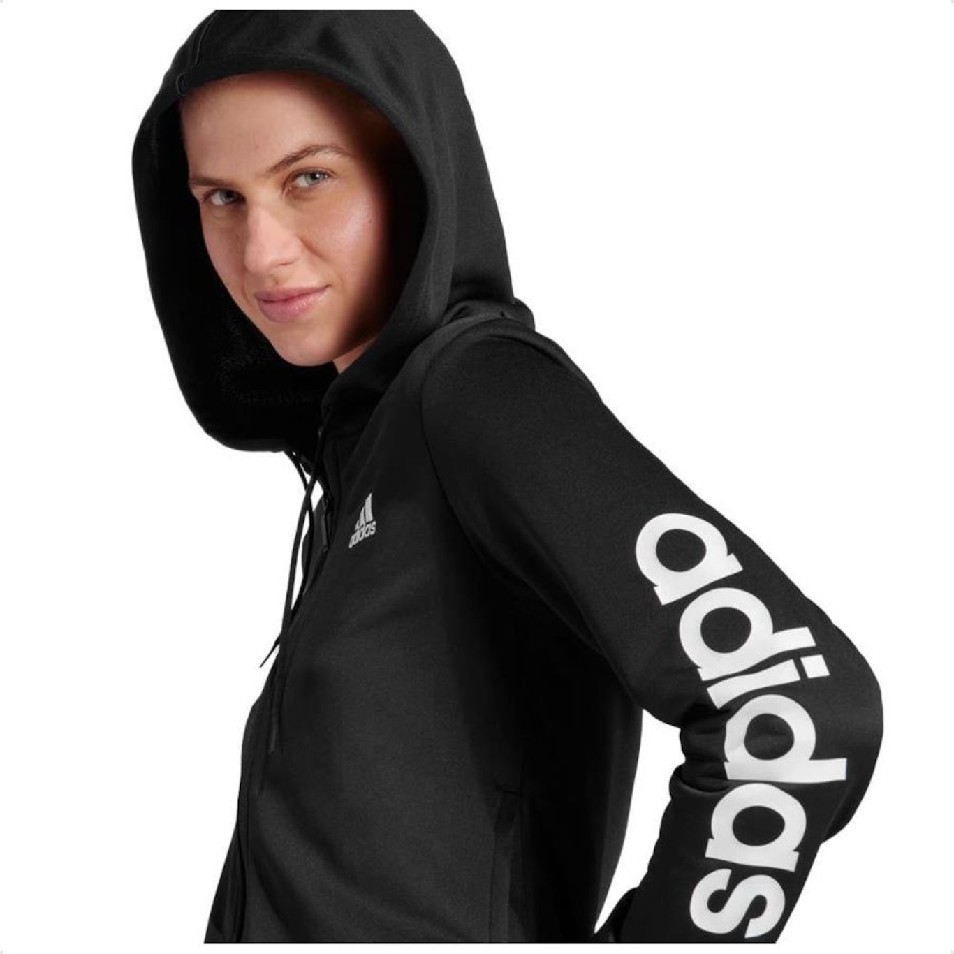 Agasalho com Capuz adidas Logo Linear - Feminina - Foto 2