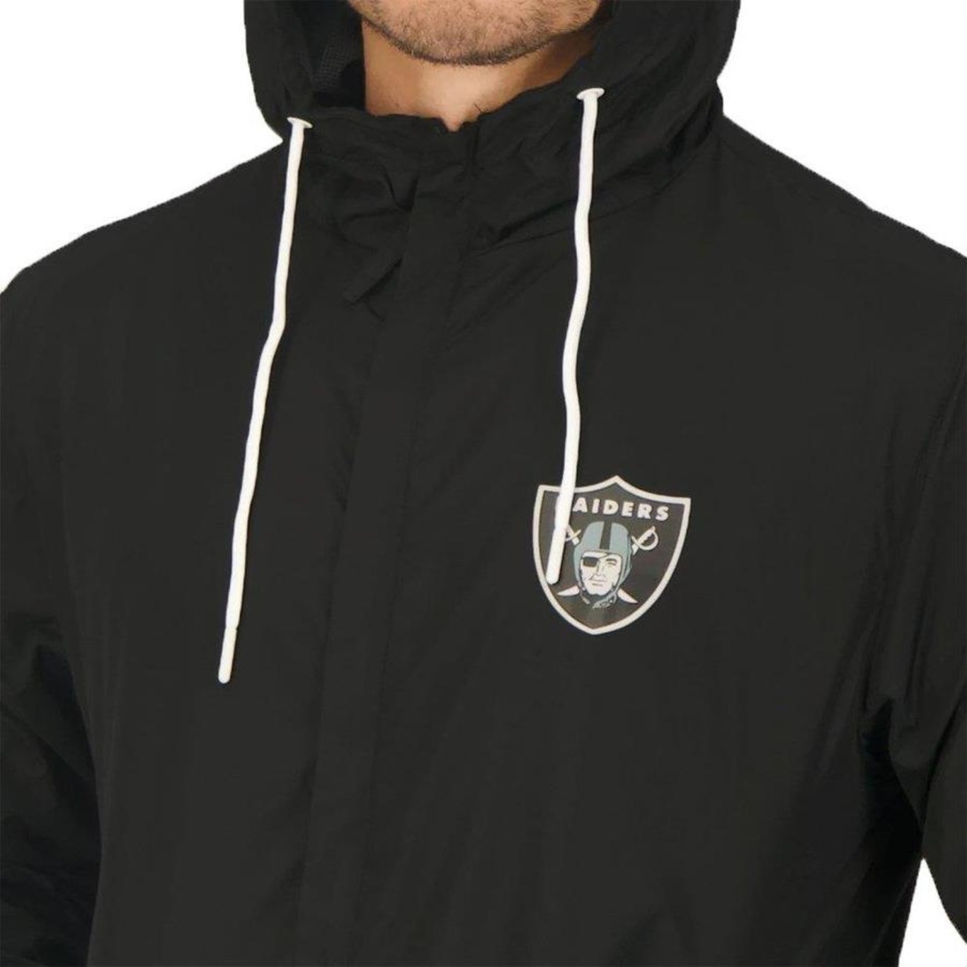 Jaqueta Corta Vento New Era Nfl Las Vegas Raiders - Masculino - Foto 4