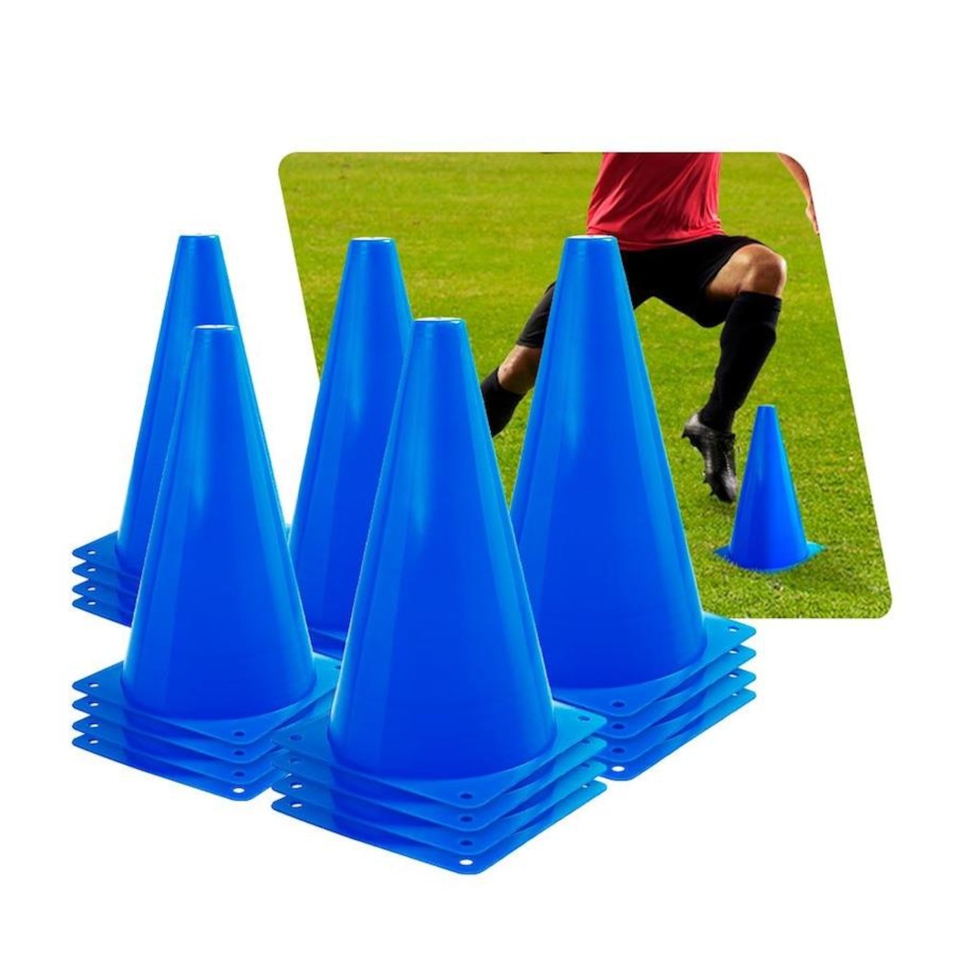 Kit 20 Unidades Cones Agilidade 23Cm Pista e Campo - Foto 1